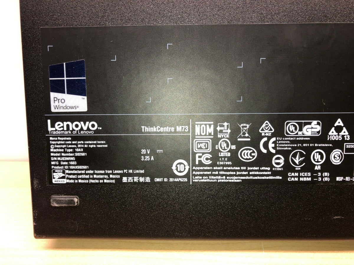 Lenovo Thinkcentre MT-M (Intel Pentium 2.6GHz 2GB 80GB Win 10) PC Desktop